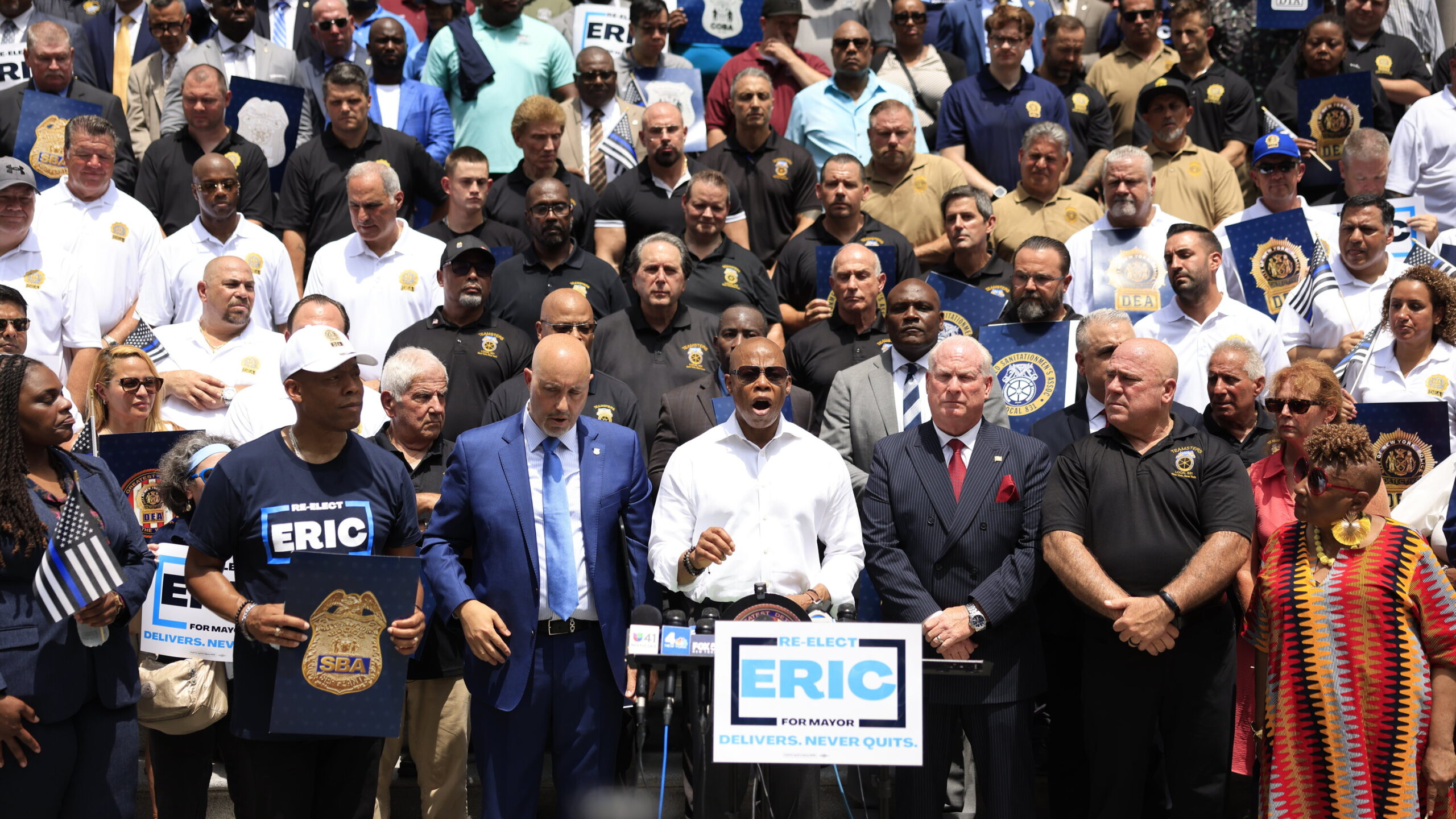 Eric Adams Secures Key Endorsements from 13 Law Enforcement Unions in NYC Mayoral Race
