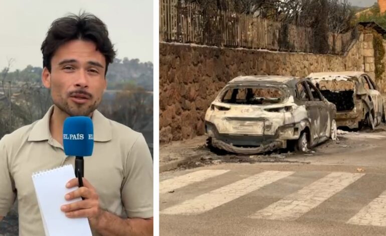 The Silent Devastation: Villa del Prado Surrounded by Flames